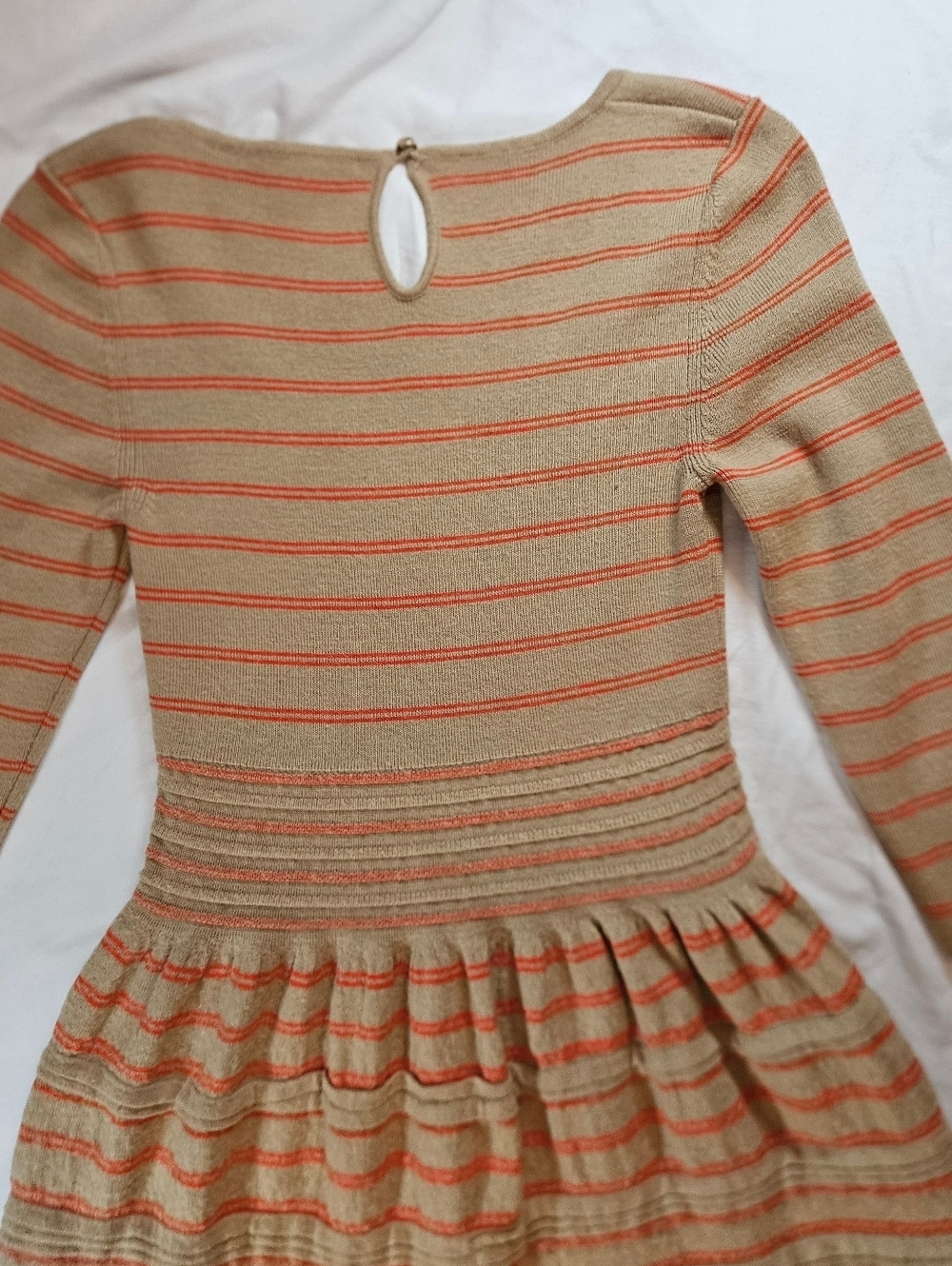 Anthropologie Womens Tan And Orange Striped Elodie Sweater Dress Size Small - Picture 13 of 15